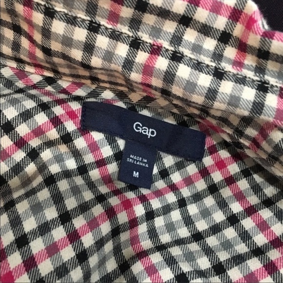 Gap check pink black white long sleeve top size Medium - Picture 2 of 7